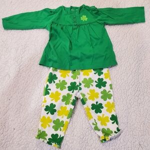 Green Shamrock Baby Outfit